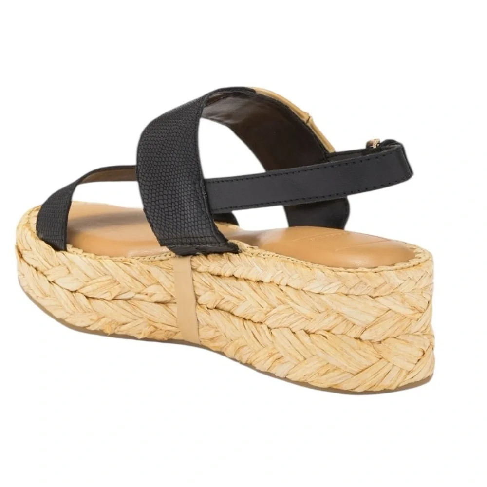 NWT Dolce Vita Chera Women's Black Slingback Sandals Size 9 Wedge‎ Platform